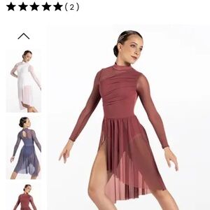 Weissman Dance Costume Bruises 12994 lyrical Burgundy Medium Child